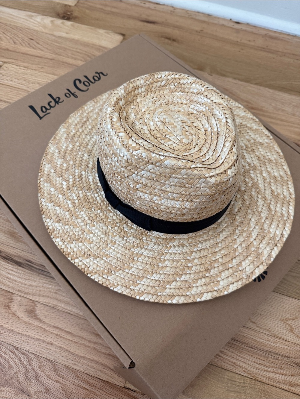 Lack Of Color Straw Panama Hat with Black Band